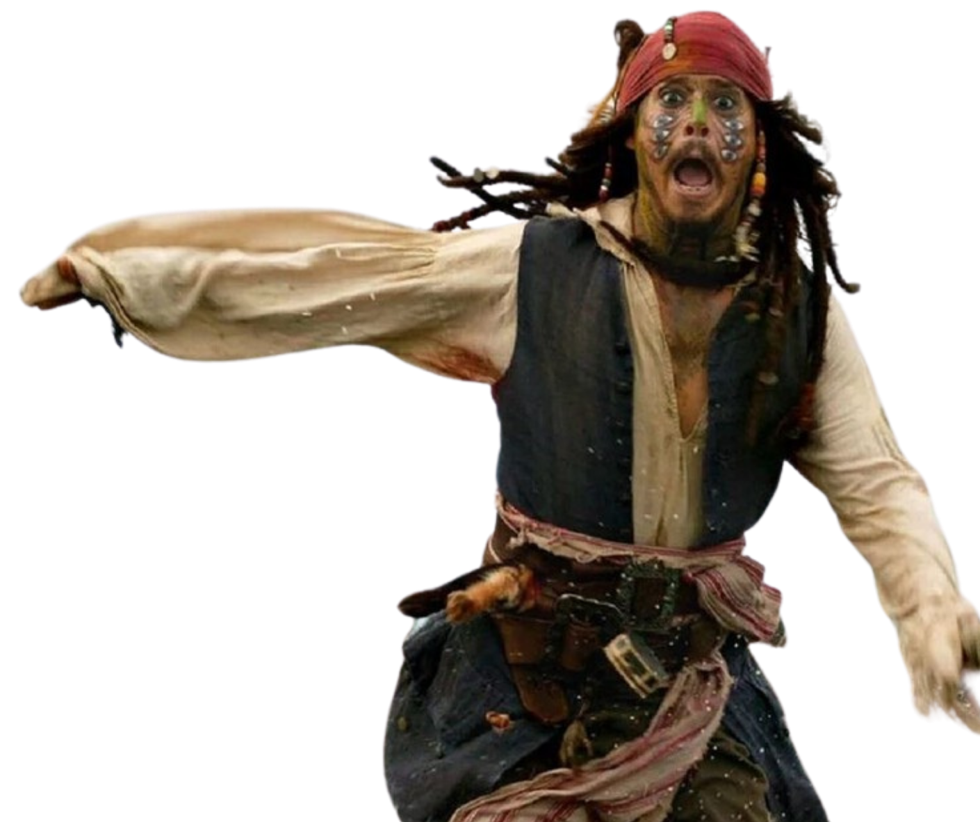 Jack Sparrow, main character of the movie.